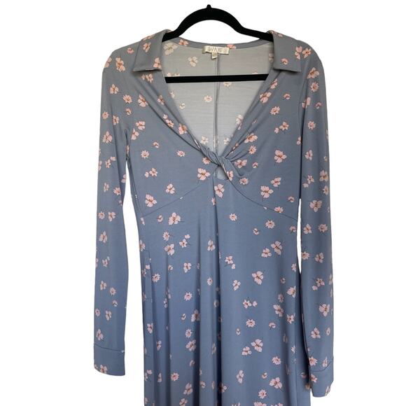 WAYF Remember Me Twist Detail Long Sleeve Cutout Midi Dress Size Small - Picture 3 of 9